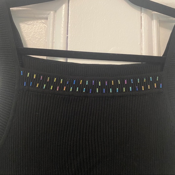 Vintage Y2K black tank with beads (black, size M) - Picture 3 of 3